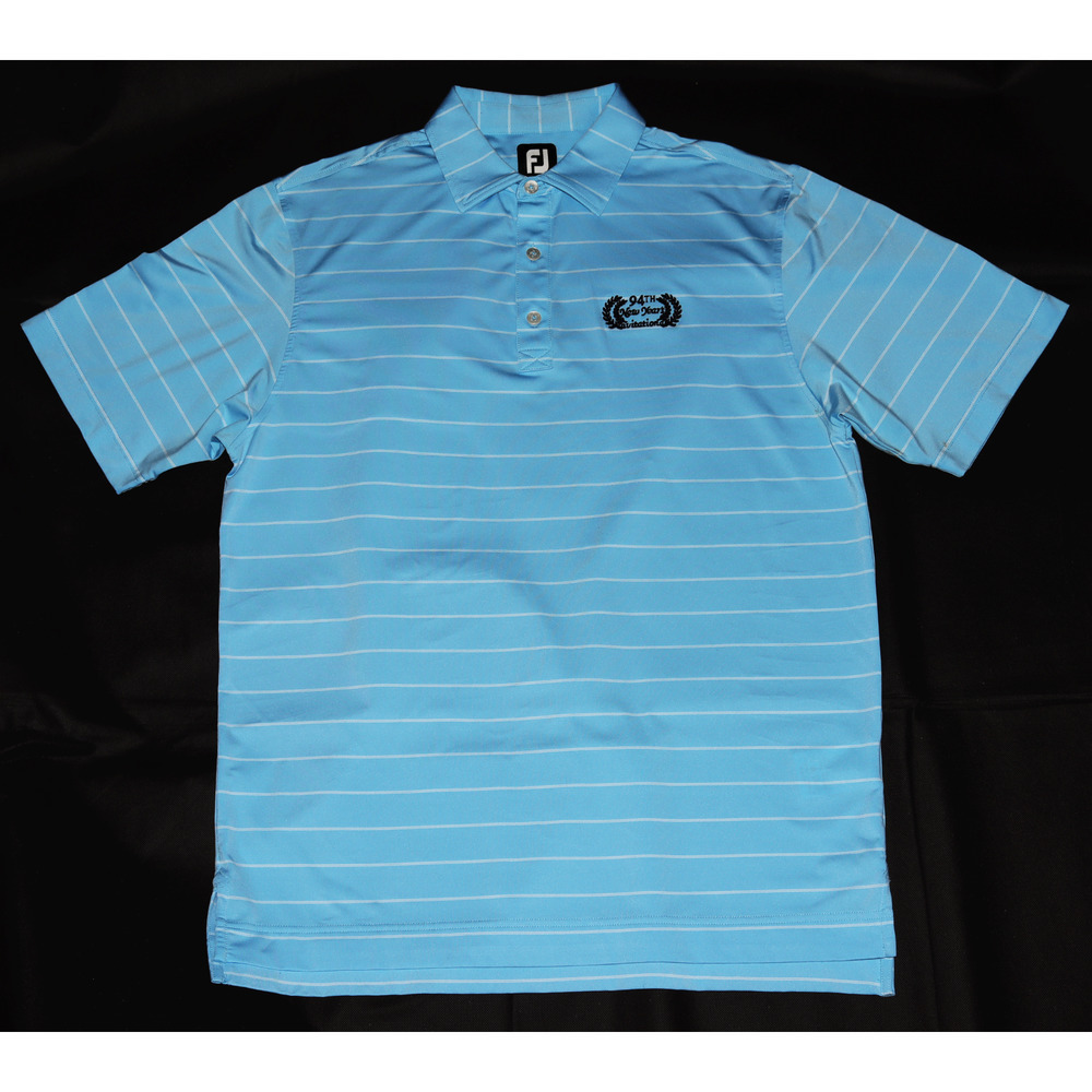 FootJoy "94th New Years" Men's Short Sleeve Golf‎ Polo Striped Shirt Size Medium
